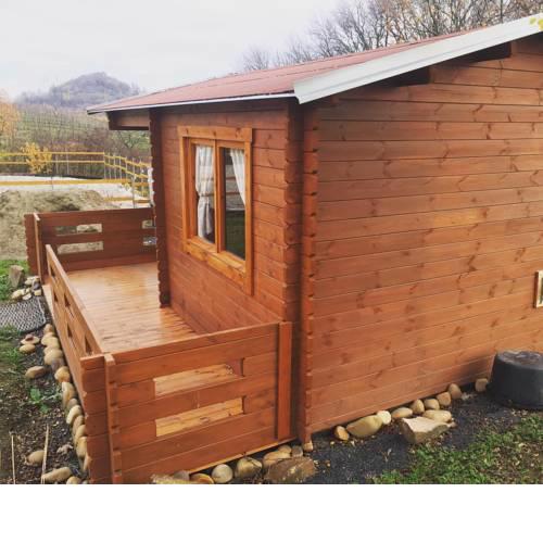 Cozy wood hut on the farm